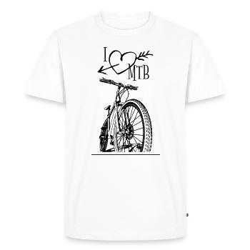 J’adore votre vélo : chemise élégante pour VTT féminin ! - T-shirt Premium bio Homme - blanc - Devant - Nico (187cm)