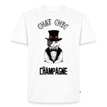 Chat chic - T-shirt Premium bio Homme - blanc - Devant - Nico (187cm)