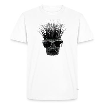 "Hipster aux herbes !! - T-shirt Premium bio Homme - blanc - Devant - Nico (187cm)