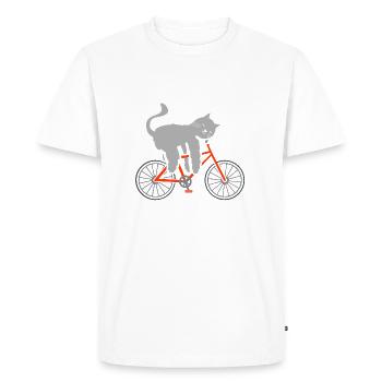 Cat Gravelbike Bike Bike Lazy Funny Sleep - T-shirt Premium bio Homme - blanc - Devant - Nico (187cm)