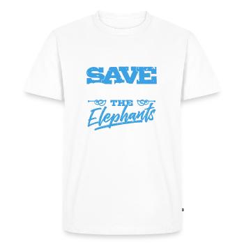 Save the Elephants - Elephant Africa Nature Climate - Men's Premium Organic T-Shirt - white - Front - Nico (187cm)