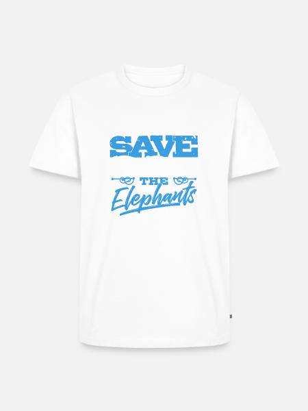 Save the Elephants - Elephant Africa Nature Climate - Men's Premium Organic T-Shirt - white