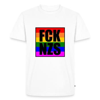 Fck nzs - T-shirt Premium bio Homme - blanc - Devant - Nico (187cm)