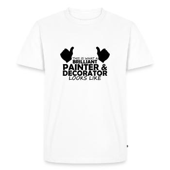 brilliant painter & decorator - Men's Premium Organic T-Shirt - white - Front - Nico (187cm)