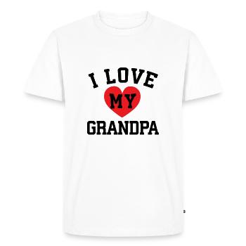 J'aime mon grand-père! - T-shirt Premium bio Homme - blanc - Devant - Nico (187cm)