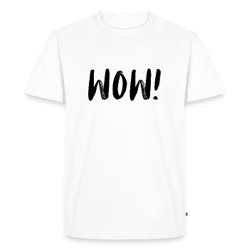 PLEURAGE! Refroidir! Waouh ! - T-shirt Premium bio Homme - blanc - Devant - Nico (187cm)