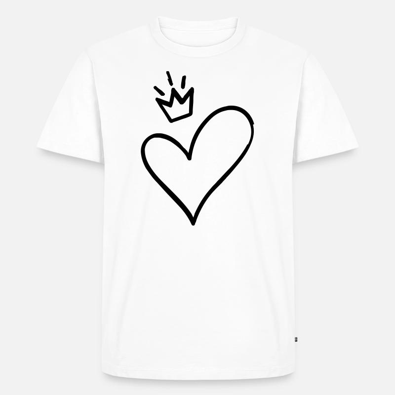 Herz - Männer Premium Bio T-Shirt - Weiß