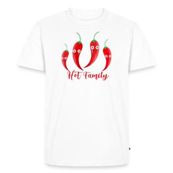 famille chaude, piment, famille, chaud, légumes - T-shirt Premium bio Homme - blanc - Devant - Nico (187cm)