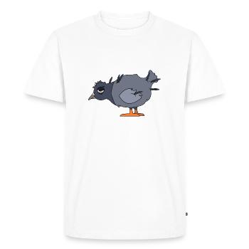 Pigeon fatigué - T-shirt Premium bio Homme - blanc - Devant - Nico (187cm)