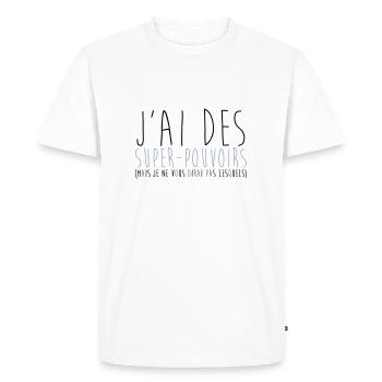 super pouvoirs - T-shirt Premium bio Homme - blanc - Devant - Nico (187cm)