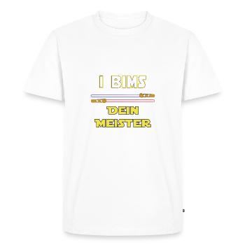I BIMS - VOTRE MAÎTRE - T-shirt Premium bio Homme - blanc - Devant - Nico (187cm)