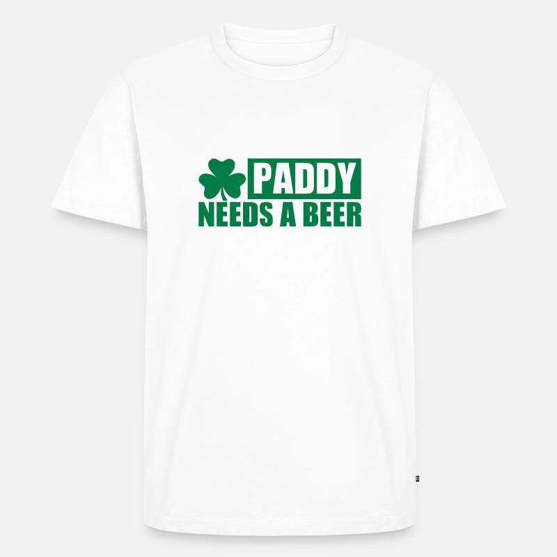 Paddy needs a Beer - Men's Premium Organic T-Shirt - white
