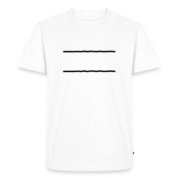 2 lines - Men's Premium Organic T-Shirt - white - Front - Nico (187cm)