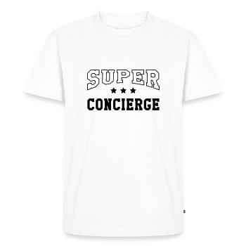 Concierge / Gardien d'Immeuble / Gardienne / Hôtel - Men's Premium Organic T-Shirt - white - Front - Nico (187cm)