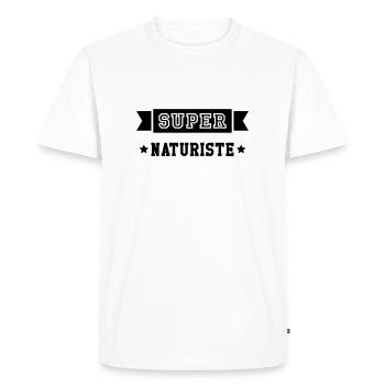 Naturisme / Naturiste / Nudisme / Nudiste / Nature - T-shirt Premium bio Homme - blanc - Devant - Nico (187cm)
