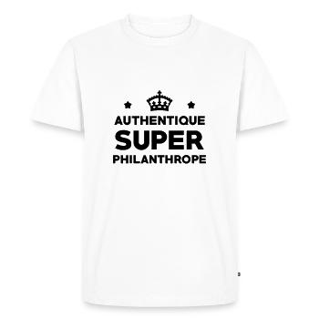 Philanthrope / Philanthropie / Association / - T-shirt Premium bio Homme - blanc - Devant - Nico (187cm)