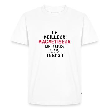 Magnétiseur / Radiesthésie / Rebouteux / Médecine - T-shirt Premium bio Homme - blanc - Devant - Nico (187cm)