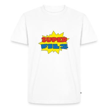 Super fils - Men's Premium Organic T-Shirt - white - Front - Nico (187cm)