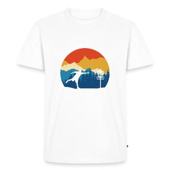 Disc Golf - Disc Golfing Player Ultimate Frisbee - Men's Premium Organic T-Shirt - white - Front - Nico (187cm)