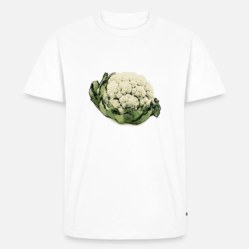 Blumenkohl Pop-Art - Männer Premium Bio T-Shirt - Weiß