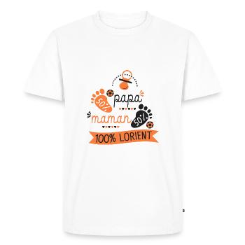 Naissance supporter football Lorient bretagne - T-shirt Premium bio Homme - blanc - Devant - Nico (187cm)