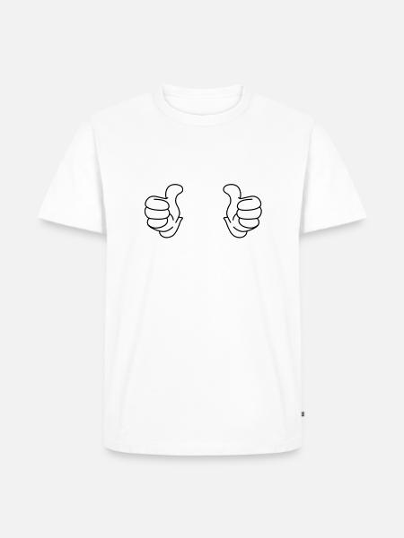 Thumbs - Männer Premium Bio T-Shirt - Weiß