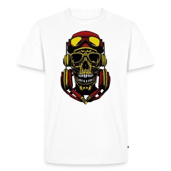 Revelations Unveiled, Enlightened Skull - Men's Premium Organic T-Shirt - white - Front - Nico (187cm)