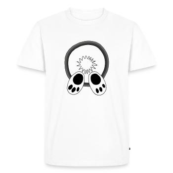 Le lapin blanc disparaît dans le rabbit hole - T-shirt Premium bio Homme - blanc - Devant - Nico (187cm)