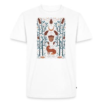 Renard dans les bois - T-shirt Premium bio Homme - blanc - Devant - Nico (187cm)
