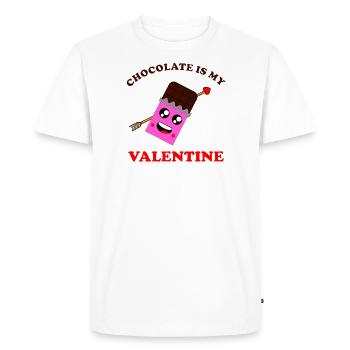 Chocolat pour la Saint-Valentin - que demander de plus - T-shirt Premium bio Homme - blanc - Devant - Nico (187cm)