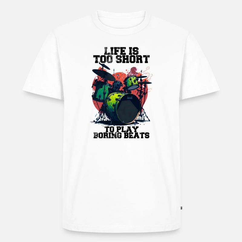 LANGWEILIGE BEATS - Männer Premium Bio T-Shirt - Weiß