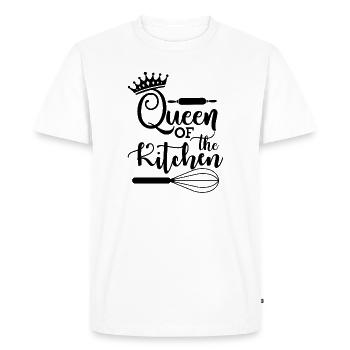 Queen Of The Kitchen. Kitchen Quote, Baking Quote. - Men's Premium Organic T-Shirt - white - Front - Nico (187cm)