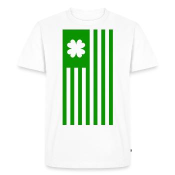 Drapeau de la Saint-Patrick irlando-américain vert uniquement - T-shirt Premium bio Homme - blanc - Devant - Nico (187cm)