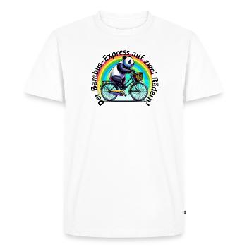 Bambou - Express sur deux roues Panda - T-shirt Premium bio Homme - blanc - Devant - Nico (187cm)