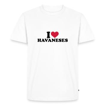 I love Havaneses - T-shirt Premium bio Homme - blanc - Devant - Nico (187cm)