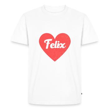 Felix Name Red Heart Love Fan Retro - Men's Premium Organic T-Shirt - white - Front - Nico (187cm)