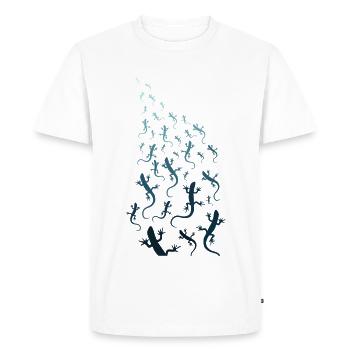Gecko Eidechse Libelle - Männer Premium Bio T-Shirt - Weiß - Vorne - Nico (187cm)