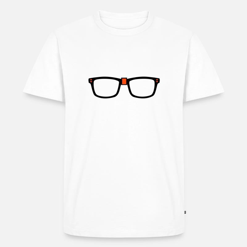 Brille - Nerd - Männer Premium Bio T-Shirt - Weiß