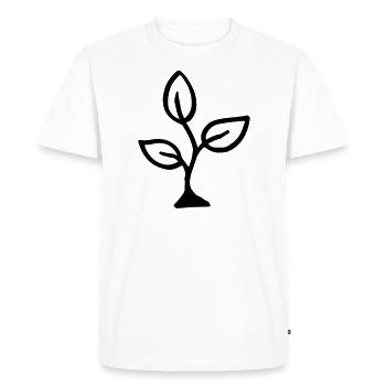 Germe à trois moustill / sprout - spross - plant - T-shirt Premium bio Homme - blanc - Devant - Nico (187cm)