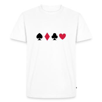 Carte de Poker - T-shirt Premium bio Homme - blanc - Devant - Nico (187cm)