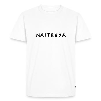 Maitreya - Men's Premium Organic T-Shirt - white - Front - Nico (187cm)