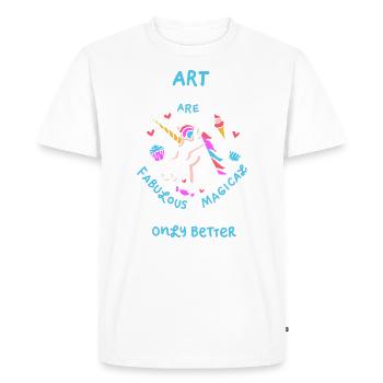 Professeur d’art Cadeau Professeur d’art École Licorne - T-shirt Premium bio Homme - blanc - Devant - Nico (187cm)