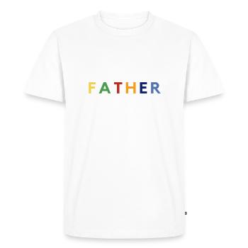Fête des pères / Papa / Père / Bestseller - T-shirt Premium bio Homme - blanc - Devant - Nico (187cm)