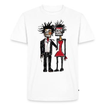 "Couple urbain : Amour à la mode alternative" - T-shirt Premium bio Homme - blanc - Devant - Nico (187cm)