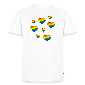 Gay Pride Christopher Street Day CSD Arc-en-ciel - T-shirt Premium bio Homme - blanc - Devant - Nico (187cm)