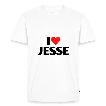 I Love Jesse Red Heart Love Fan Gift - Men's Premium Organic T-Shirt - white - Front - Nico (187cm)
