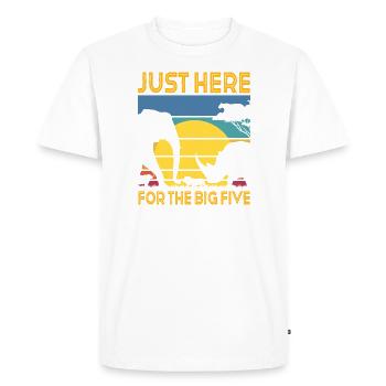 Juste ici pour les Big Five - T-shirt Premium bio Homme - blanc - Devant - Nico (187cm)
