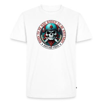 Born to be Bad, Raised to be Bastards - Men's Premium Organic T-Shirt - white - Front - Nico (187cm)