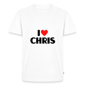 I Love Mark Red Heart Love Fan Gift - Men's Premium Organic T-Shirt - white - Front - Nico (187cm)