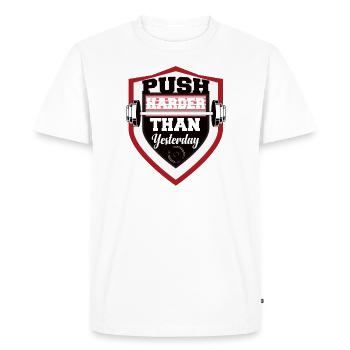 Fitness muscle Squats soulever croix athlète sport - T-shirt Premium bio Homme - blanc - Devant - Nico (187cm)
